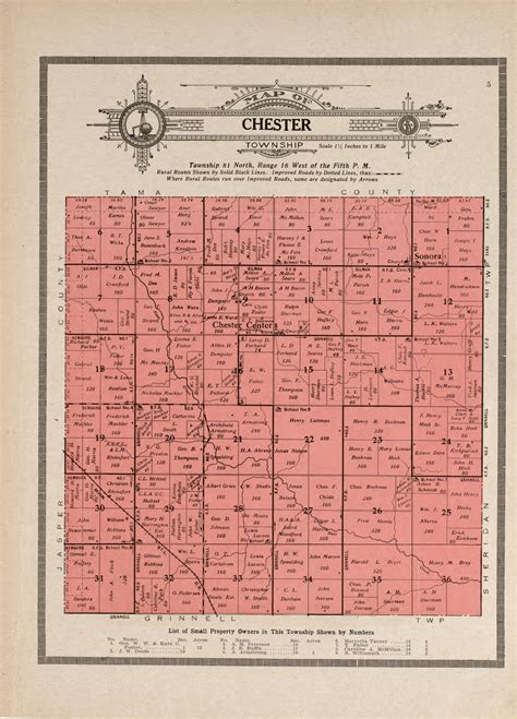 Old Map of Poweshiek County, Iowa, [1914] Chester Township - Relic Map Co.