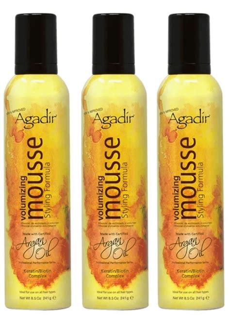 Agadir Argan Oil Volumizing Styling Mousse 8.5 oz Pack of 3 - Walmart.com