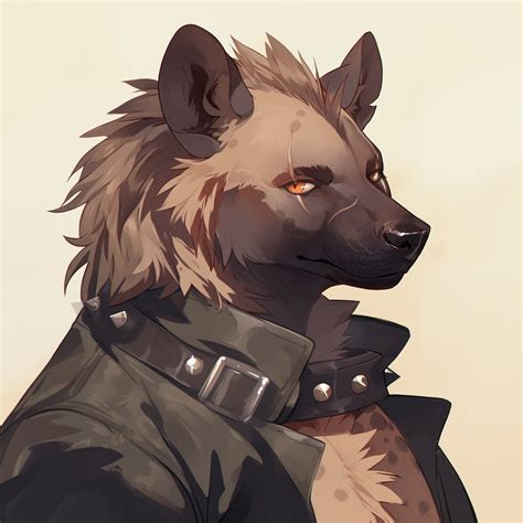 anthromorphic hyena furry art --niji 6 | furry.ai