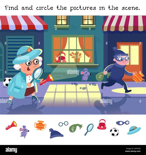 Find the hidden objects in the picture. Educational puzzle game for kids. Cute funny cartoon ...