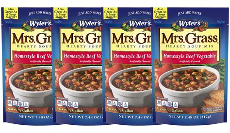 Wyler's Mrs Grass Home-style Beef Vegetable Hearty Soup Mix 7.48 oz ...