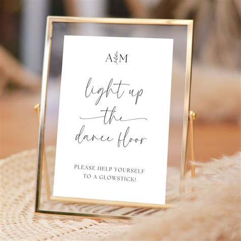 Light up the Dance Floor Wedding Sign Printable | Glow Stick Sign ...