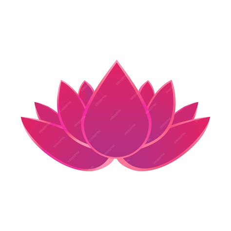 Premium Vector | Vector pink lotus flower symbol isolated on white ...