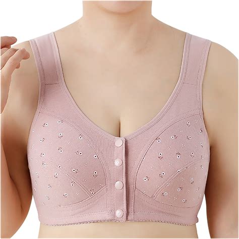 RYRJJ Front Snaps Seniors Bra Front Closure Everyday Sports Bras ...