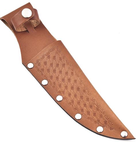 Genuine Leather Knife Sheath for Fixed Blade 6 Inch Knives - Brown ...