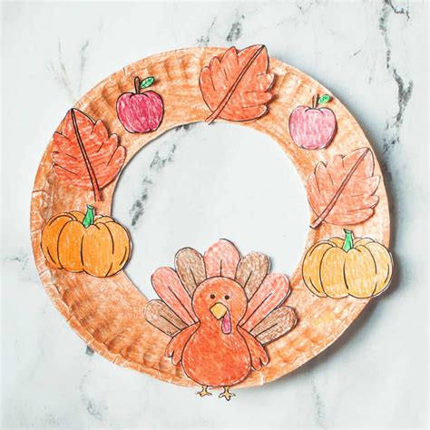 Thanksgiving Paper Plate Wreath | Two Pink Peonies