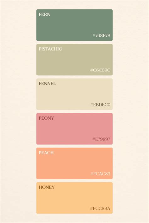 Soft Spring Botanical Palette · Warm Greens & Pastels en 2025 | Paletas ...