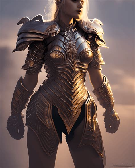 Beautiful Young Woman in Fantasy Armor · Creative Fabrica