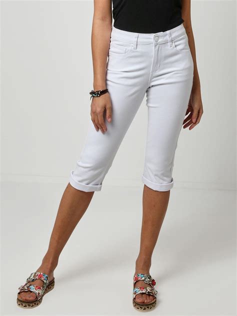 Womens white capri trousers online