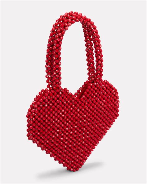 Designer Red Heart Shaped Bag | Loeffler Randall | Beaded handbag ...