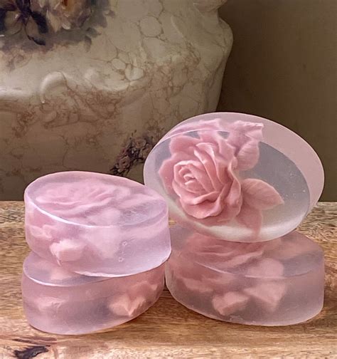Clear Rose Soap Bar: Victorian Floral Bath Gift - Etsy | Handmade soaps ...