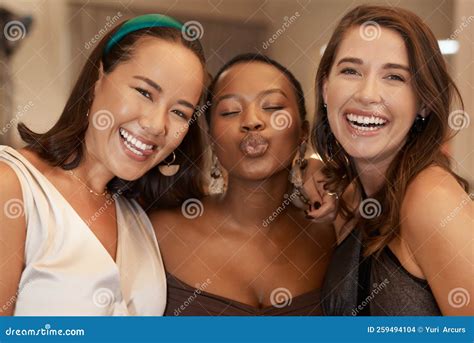 On Three. a Young Group of Friends Standing Together and Pulling Faces ...