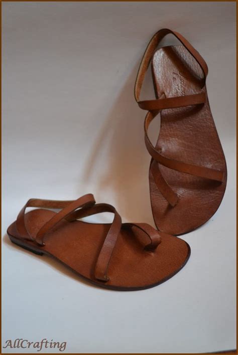 Women Leather Sandals, Brown Leather Flat Sandals, Women Strappy ...