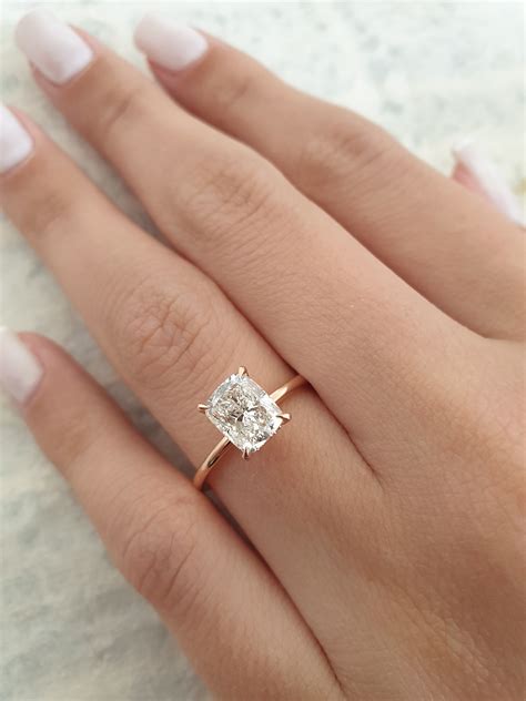 Cushion Solitaire Engagement Rings
