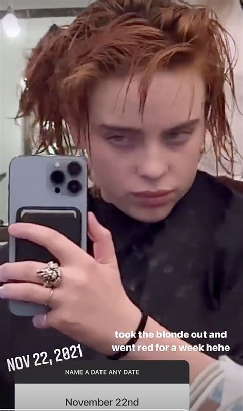 Billie Eilish had red hair for a week before dyeing it brown