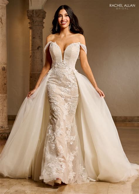 Plunging Fit & Flare Bridal Dresses in Color | Style - RB5039