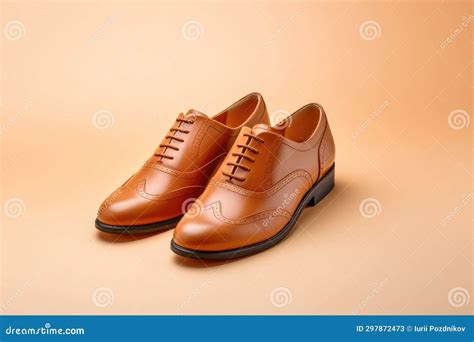 Light Brown Men S Dress Shoes Timeless Elegance on a Plain Background ...