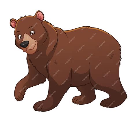 Ilustración animal de dibujos animados de oso pardo | Vector Premium