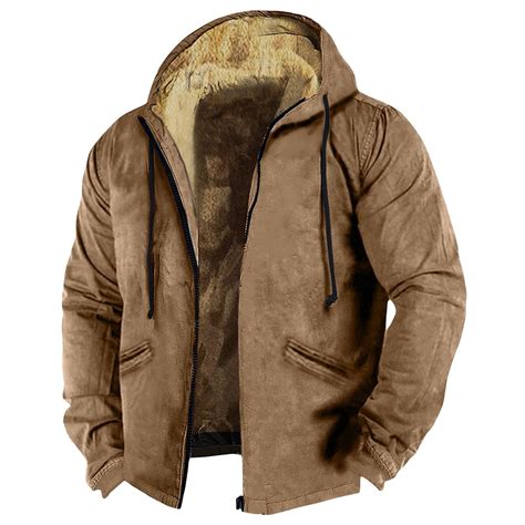 Nokdvo Sherpa Lined Hoodie Men Fleece Full Zip Jackets Big and Tall ...