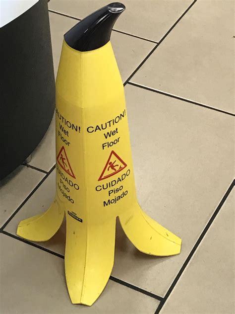 This 7/11s wet floor sign is a banana peel