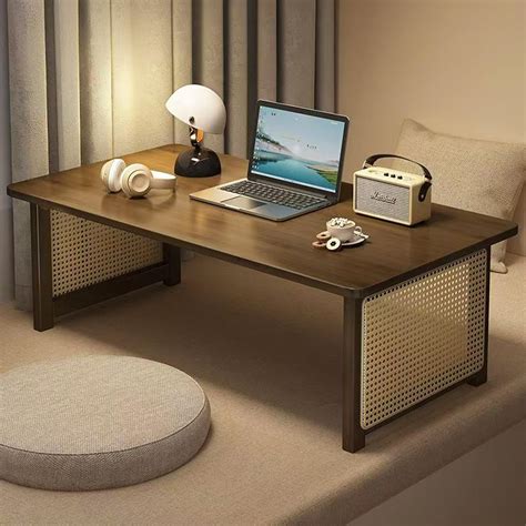 YHGSYXL Japanese Coffee Table Rattan Low Table Folding Floor Table ...