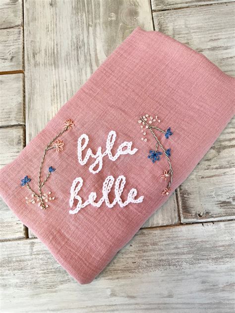Hand Embroidered Personalized Baby Blankets - Etsy