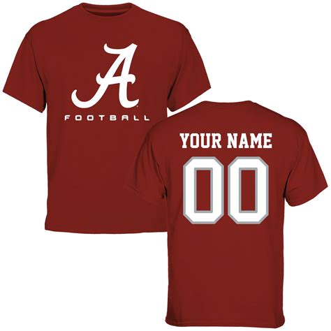 Men's Crimson Alabama Crimson Tide Personalized Football T-Shirt ...