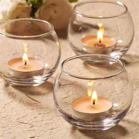 Amazon.com: DARJEN 12Pcs Clear Votive Candle Holders - Round Glass ...