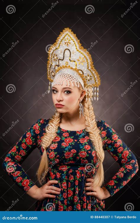 Girl In Russian National Costume. Royalty-Free Stock Photography ...