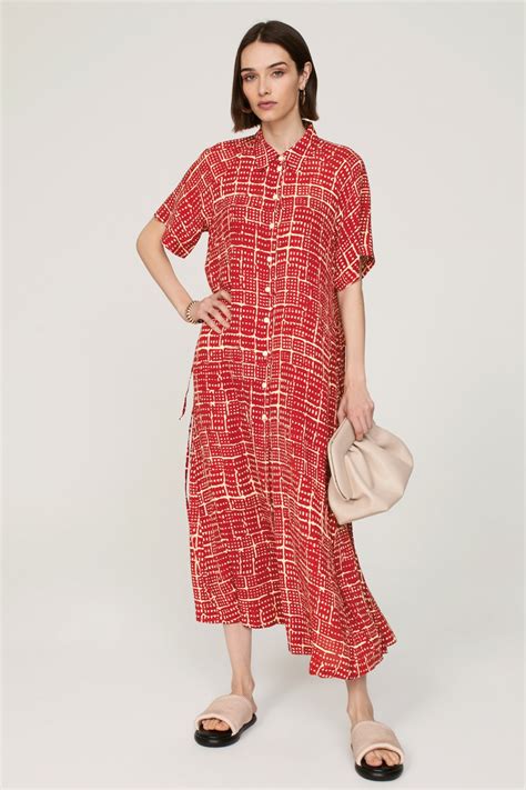 Red Shirt Dress Maxi by Rosetta Getty x RTR | Rent the Runway