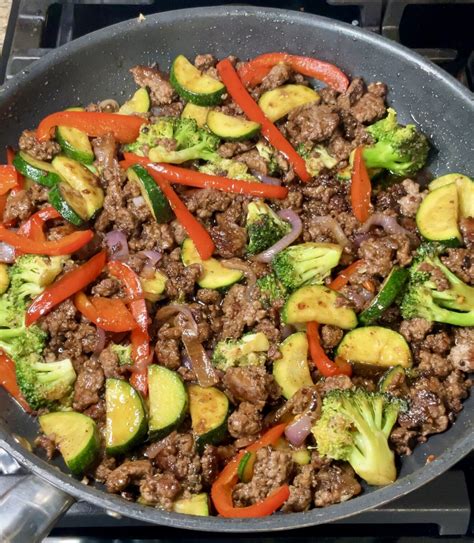 Mongolian Ground Beef and Vegetables - What's Mom Cookin'