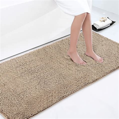 smiry Luxury Chenille Bath Rug, Extra Soft and Absorbent Shaggy ...