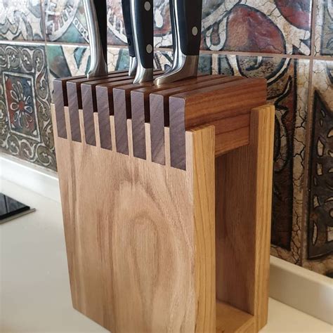 Wooden knife holder wooden knife stand wooden knife block etsy – Artofit