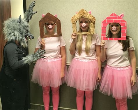 Halloween! 3 little pigs & big bad wolf! | Pig halloween costume, Pig ...