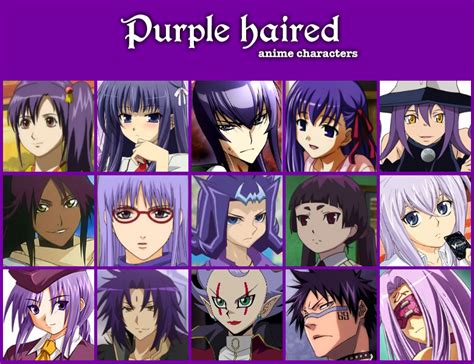 Purple Haired Anime Characters - Printable Word Searches