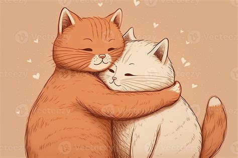 Watch these two cute cats hugging for a heartwarming moment