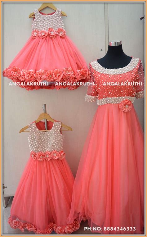 #Mom and twin sisters matching dress designs by Angalakruthi boutique ...