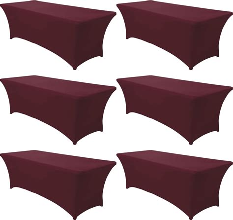 Amazon.com: Obstal 6 Pack Stretch Spandex Table Covers for 6 Foot ...