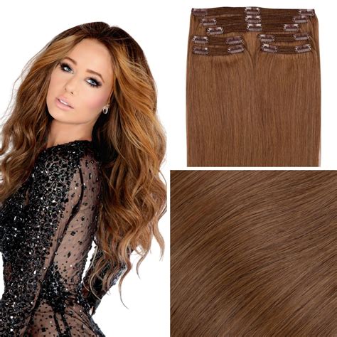 Buy Light Brown Hair Extension - Real Clip In Hair Extensions