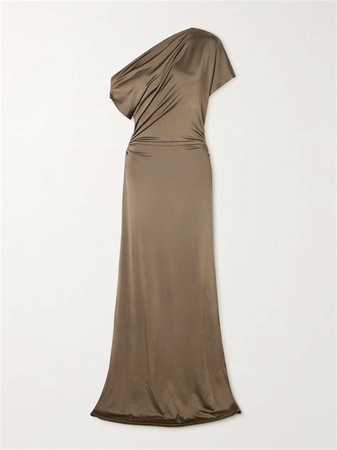 TOVE Inez one-shoulder draped satin-jersey maxi dress | NET-A-PORTER