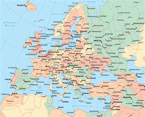 World Political Map Europe