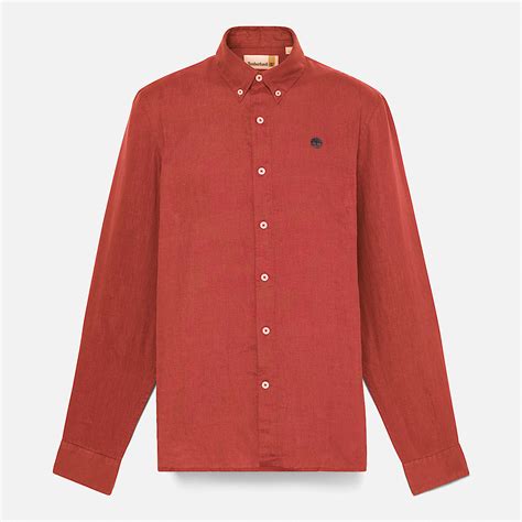 Mill Brook Linen Shirt for Men in Red