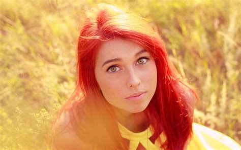 redhead dyed hair women blue eyes wallpaper - Coolwallpapers.me!
