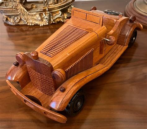 Vintage Handmade Wooden Cars Mahogany Car Models Handmade Wooden Car