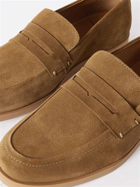 MR P. Leo Suede Penny Loafers for Men | MR PORTER