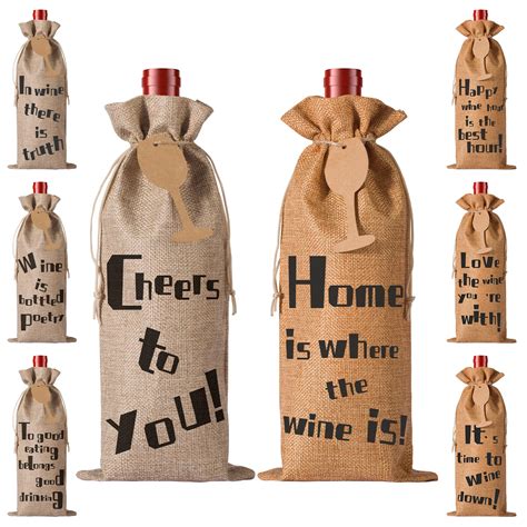 Amazon.com: Gpurplebud Wine Gift Bags，8 Pcs Wine Bottle Gift Bags ...