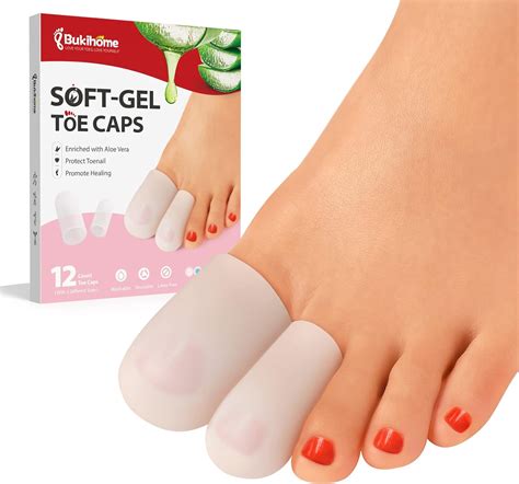 Bukihome 12 Pack Toe Protectors, Aloe Vera Extract Infused Gel Toe Caps Toe Covers, Big Toe ...