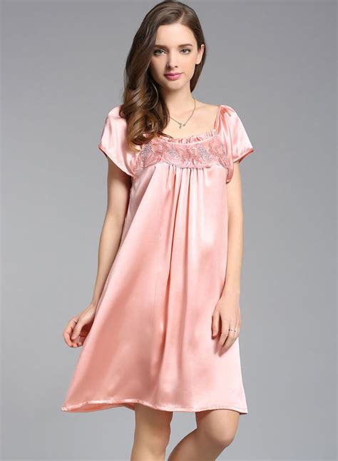 Women's Comfortable Pure Mulberry Silk Loose Nighgown - FANCYSILKSLEEP ...