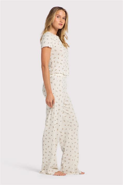 Pointelle Pajama Pant Set | Ditsy Pearl – nuuds