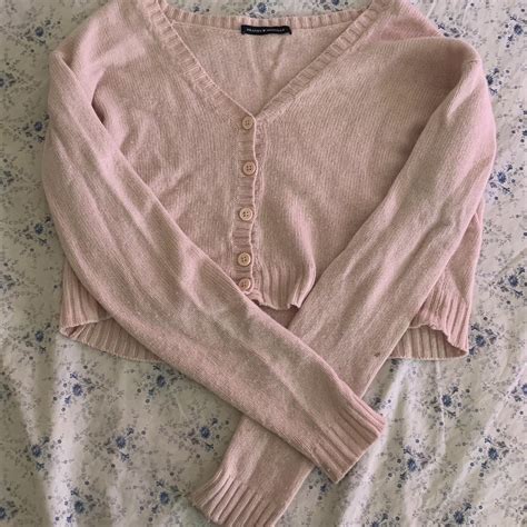 rare brandy melville light pink cardigan, super... - Depop